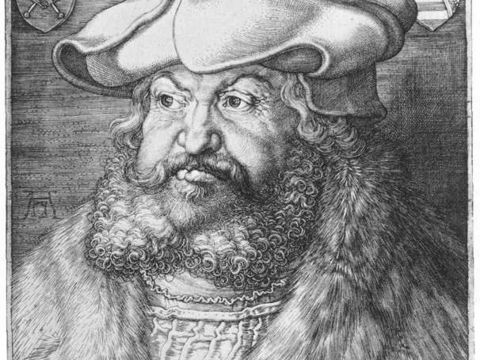 Porträt von Friedrich dem Weisen, wichtiger Förderer und Wegbegleiter Martin Luthers.